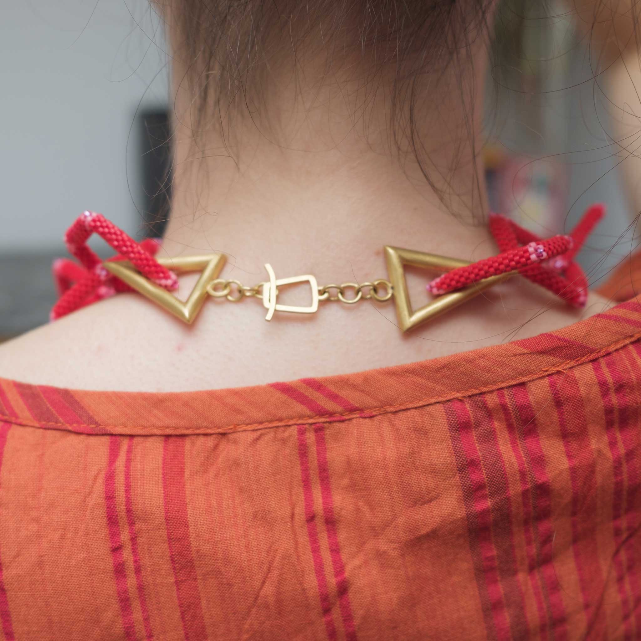 Opulent Spark Open Kite Bead Statement Necklace